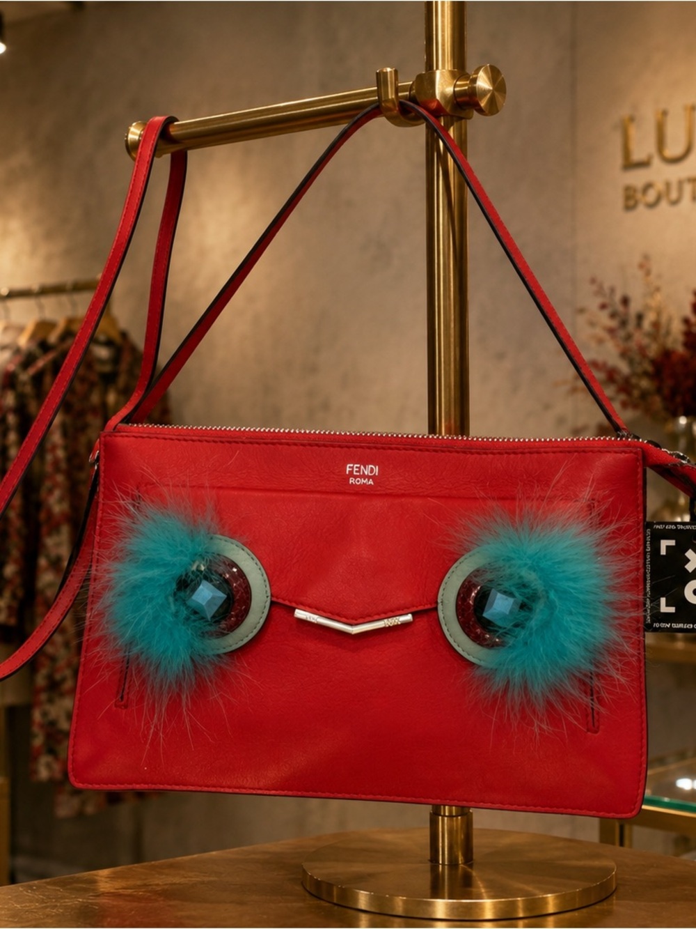 Fendi Bag Bugs Monster 2Jours Red Crossbody